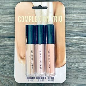NWT Beauty Concepts Complexion Trio Concealer Highlighter Contour Glow Radiant
